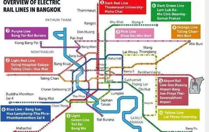 泰国曼谷房产开发量将在三条轨道规划线中迅速发展！